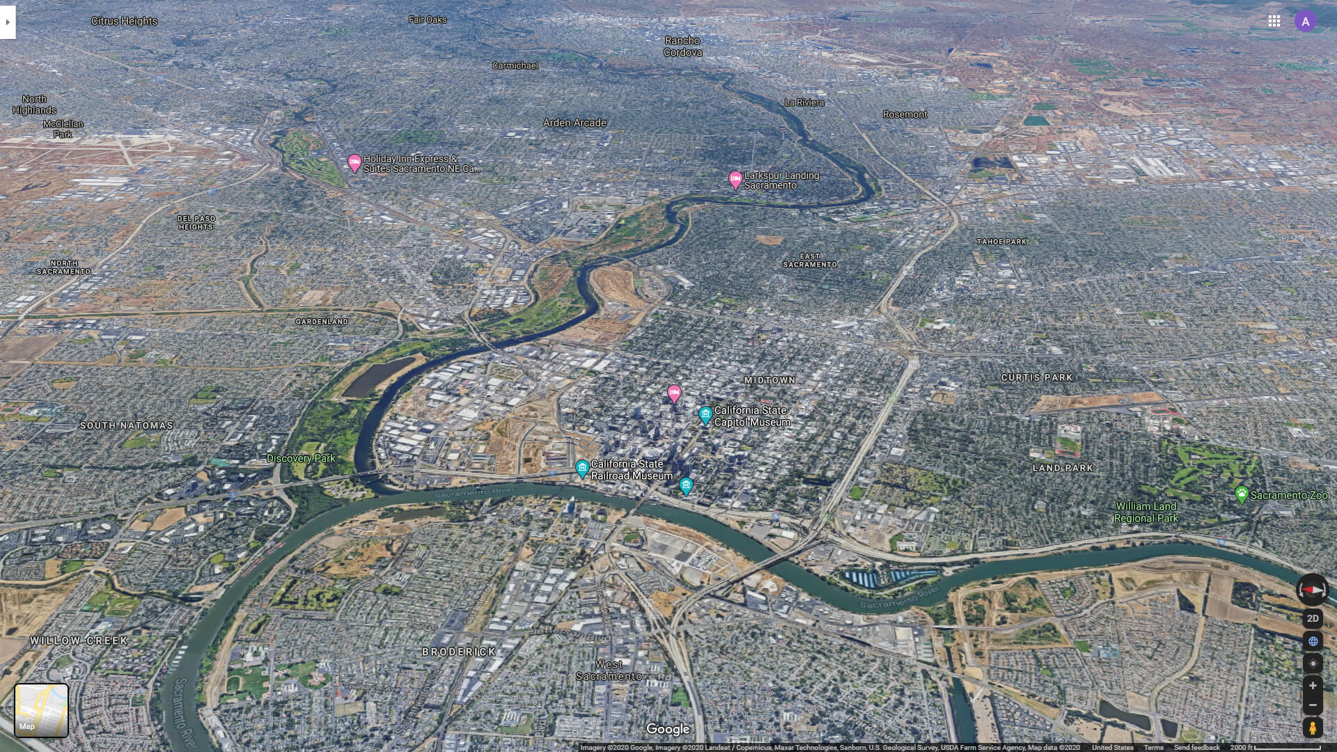 Sacramento Aerial View California